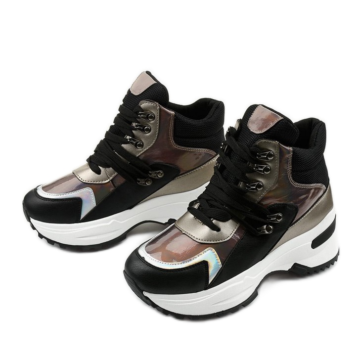 Adidași negri Gianna negru multicolor 2