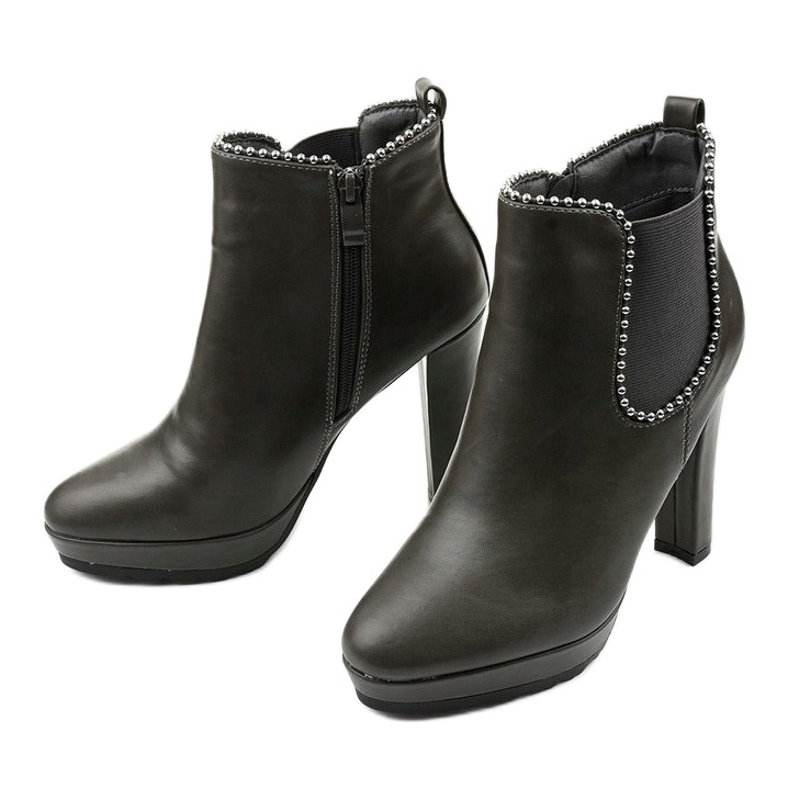 Cizme gri pe post cu fermoar și elastic Circus 2