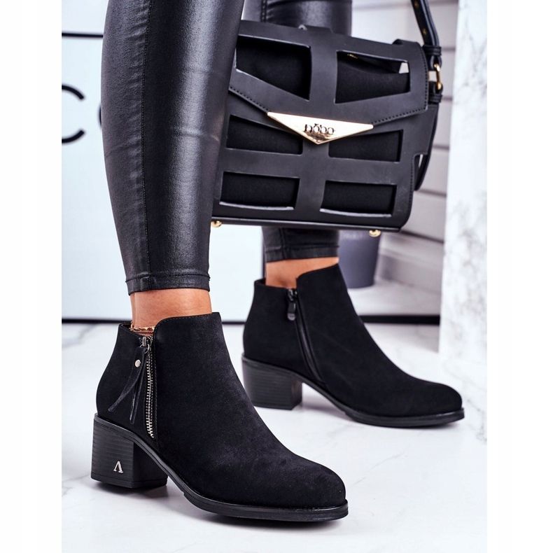 S.Barski Cizme de Damă pe Toc Blanche Negru cald 1