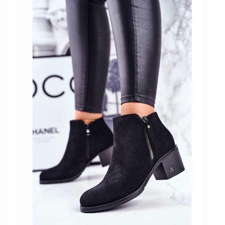 S.Barski Cizme de Damă pe Toc Blanche Negru cald 2