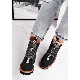 Cizme de damă piele de căprioară Big Star Grey GG274903 negru 1