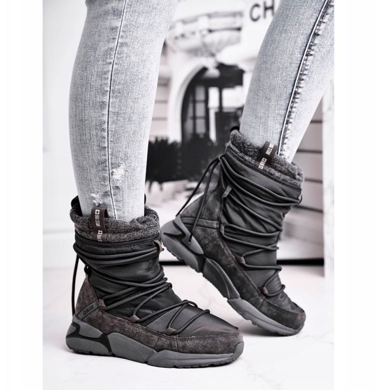 Cizme de zăpadă pentru femei Big Star Grey GG274629 gri 1