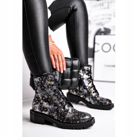 Cizme pentru femei Piele Maciejka Flowers 04869-38 negru multicolor 1