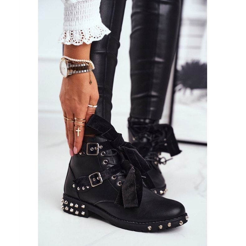 SEA Ghete pentru femei Rivets Spikes Magnet negru 1