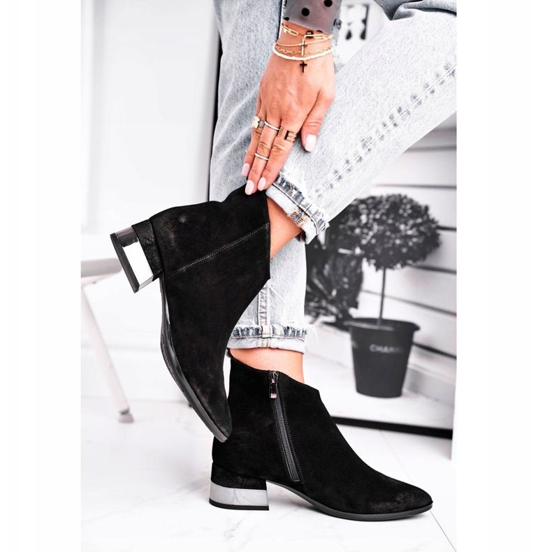 Cizme de piele caldă pentru femei Laura Messi Negru 2207 2