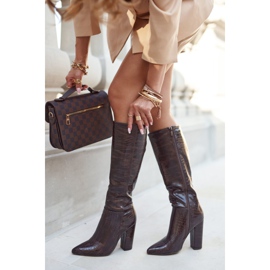 SEA Cizme de damă pe călcâi Belvim maro cald 2