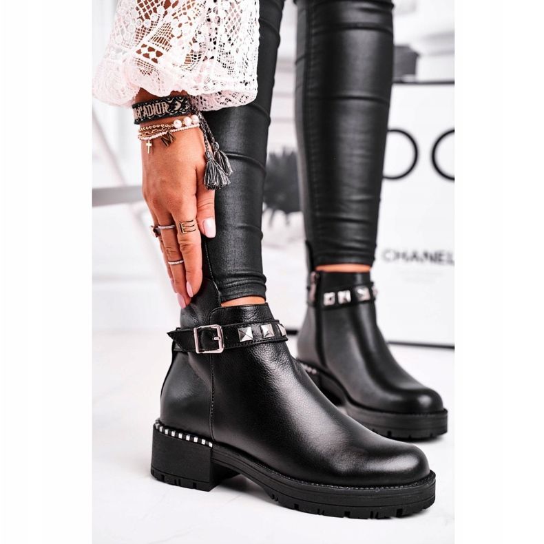 Cizme de piele caldă pentru femei Laura Messi Negru 2055 1