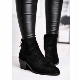 S.Barski Cizme de damă Toc plat Calda Toamnă Neagră Lăptos negru 2