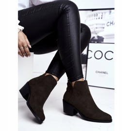 S.Barski Cizme pentru femei cu toc plat Toamnă caldă kaki lăptos 2