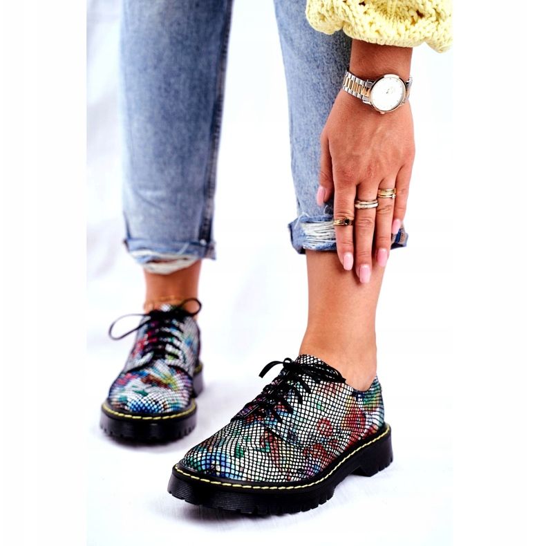 Brogues pentru femei Oxfords Piele Flori Maciejka 04087-43 multicolor 1