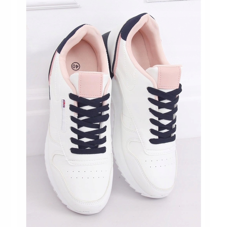 Încălțăminte de sport albă pentru femei BK938 ALB / ALBASTRU albastru marin 2