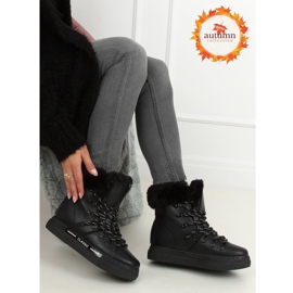 Ghete negre cu zăpadă izolate gros BK903 Negre negru 1