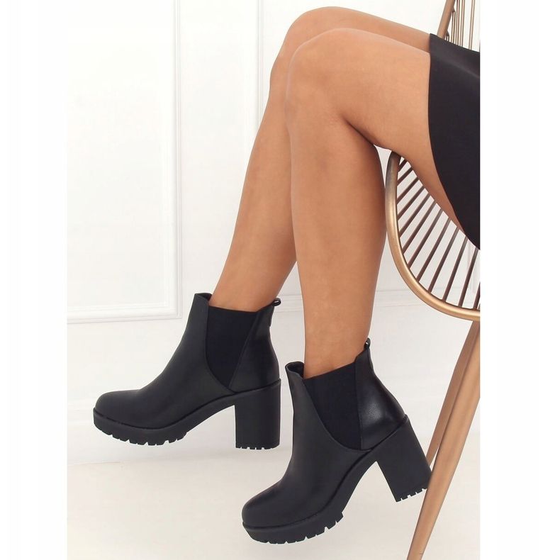 Ghete Chelsea negre, negre J19-129 Negre negru 2