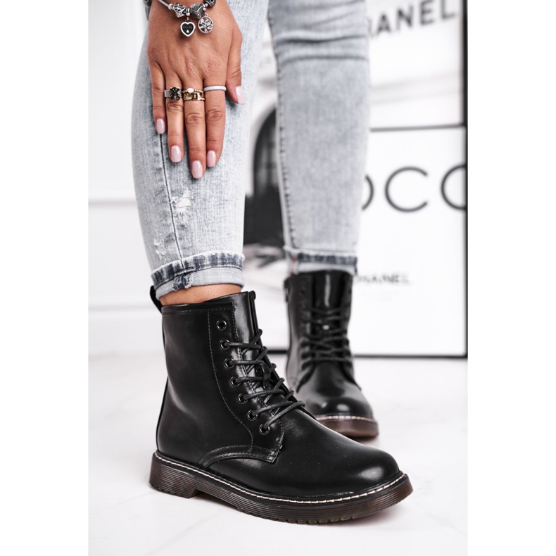 EVE Cizme negre Marita Trappers pentru femei Glany negru 2