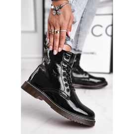 EVE Cizme pentru femei Cizme Trappers lăcuite Negru Marita 2