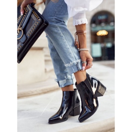 Cizme de damă Cizme Sergio Leone Lacuit Chelsea Negru BT621 1