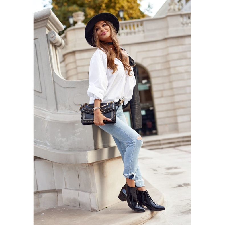 Cizme de damă Cizme Sergio Leone Lacuit Chelsea Negru BT621 2