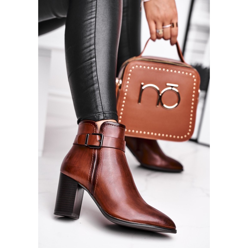 Cizme de damă cu toc înalt Sergio Leone Brown BT509 maro 1