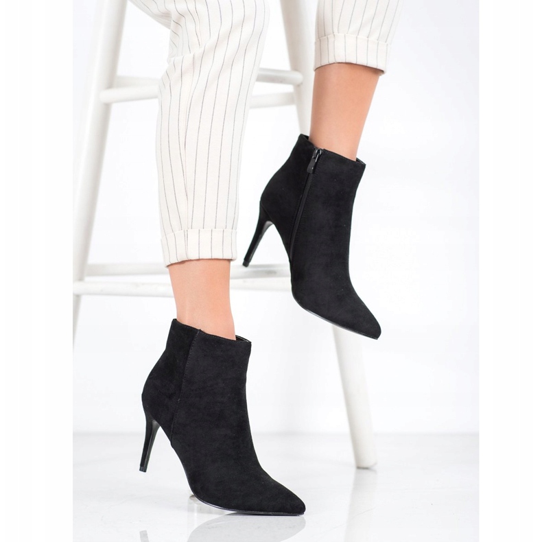 Sweet Shoes Ghete sexy din piele intoarsa negru 2