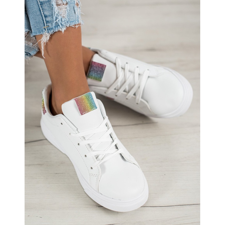 SHELOVET Încălțăminte sport cu sclipici alb 1