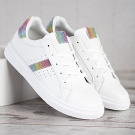 SHELOVET Încălțăminte sport cu sclipici alb 2