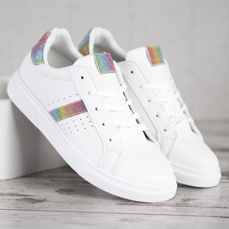 SHELOVET Încălțăminte sport cu sclipici alb 2