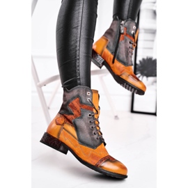 Cizme de damă Cizme din piele caldă Maciejka Galben 04625-07 maro 1