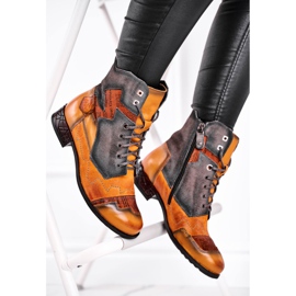 Cizme de damă Cizme din piele caldă Maciejka Galben 04625-07 maro 2