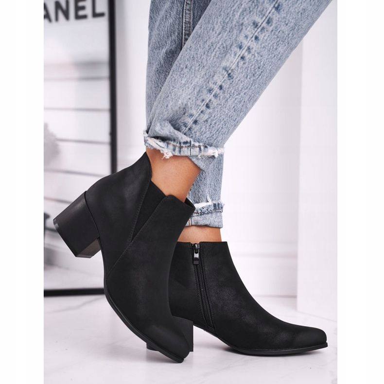 Cizme de damă Cizme Sergio Leone Jodhpur Eco Nubuck Black BT621 negru 2