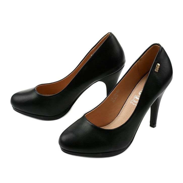 Tocuri înalte clasice YS-190 negre negru 2