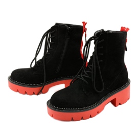 Cizme centrifugale din piele de căprioară neagră negru portocale 2 Cizme centrifugale din piele de căprioară neagră negru portocale 2