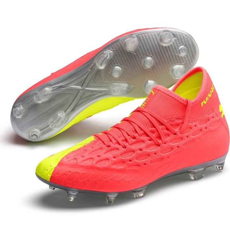 Ghete de fotbal Puma Future 5.2 Netfit Osg Evo Fg Ag 106007 01 galben roșu 2