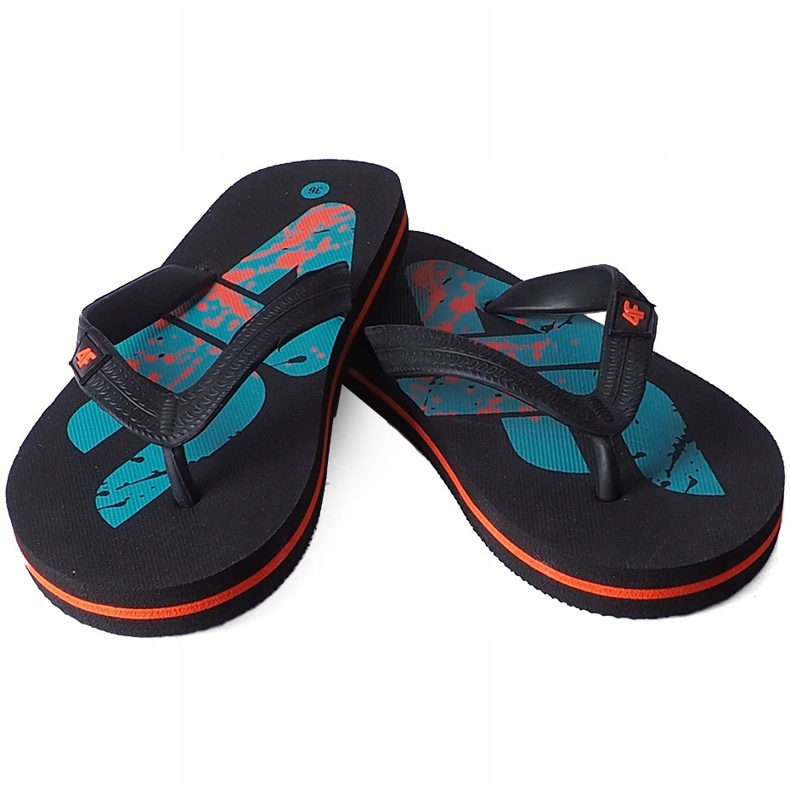 Papuci pentru băiat 4F multicolor HJL20 JKLM002 90S negru albastru portocale 1