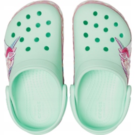 Crocs copii FunLab Unicorn Band Cg K verde 206270 3TI roz 1