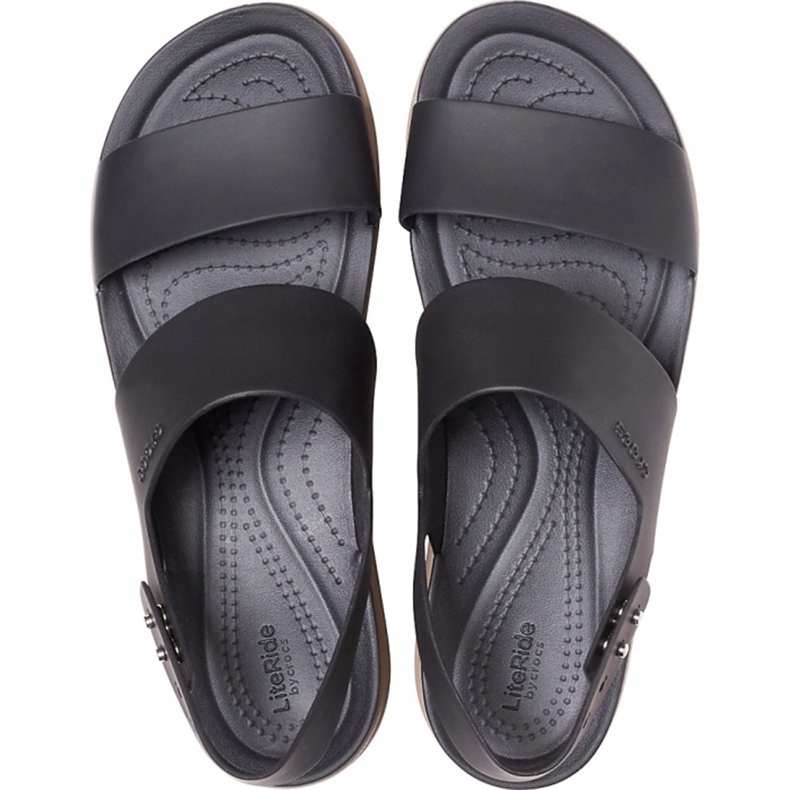 Sandale Crocs pentru femei Brooklyn Low Wedge W maro 206453 07H negru 1