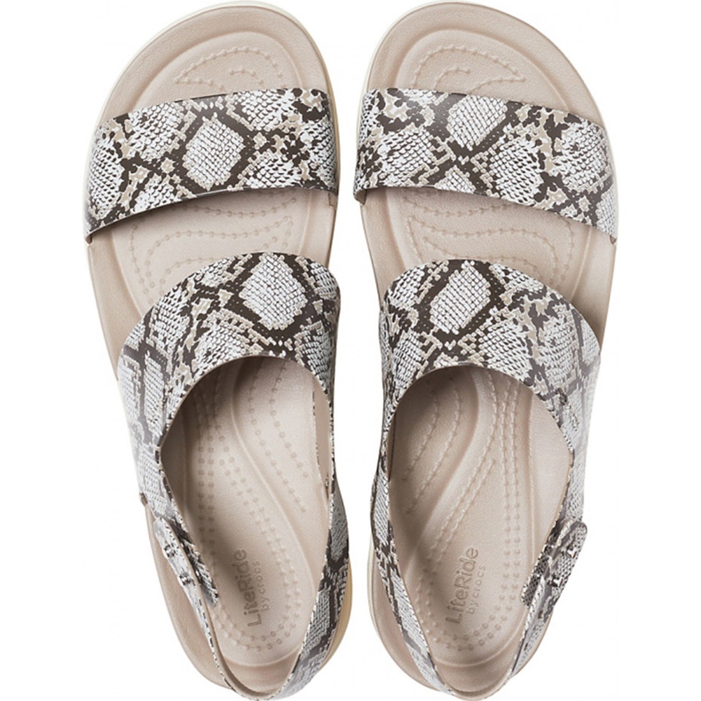 Sandale Crocs pentru femei Brooklyn Low Wedge W multi stucco 206453 93T bej 1