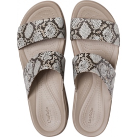 Papuci Crocs Brooklyn Mid Wedge W Multi Stucco 206219 93T bej 1