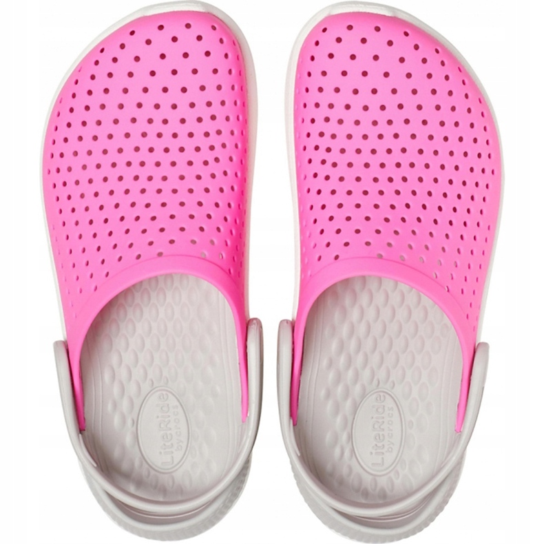 Crocs pentru copii LiteRide Clog Kids roz-alb 205964 6QR 1