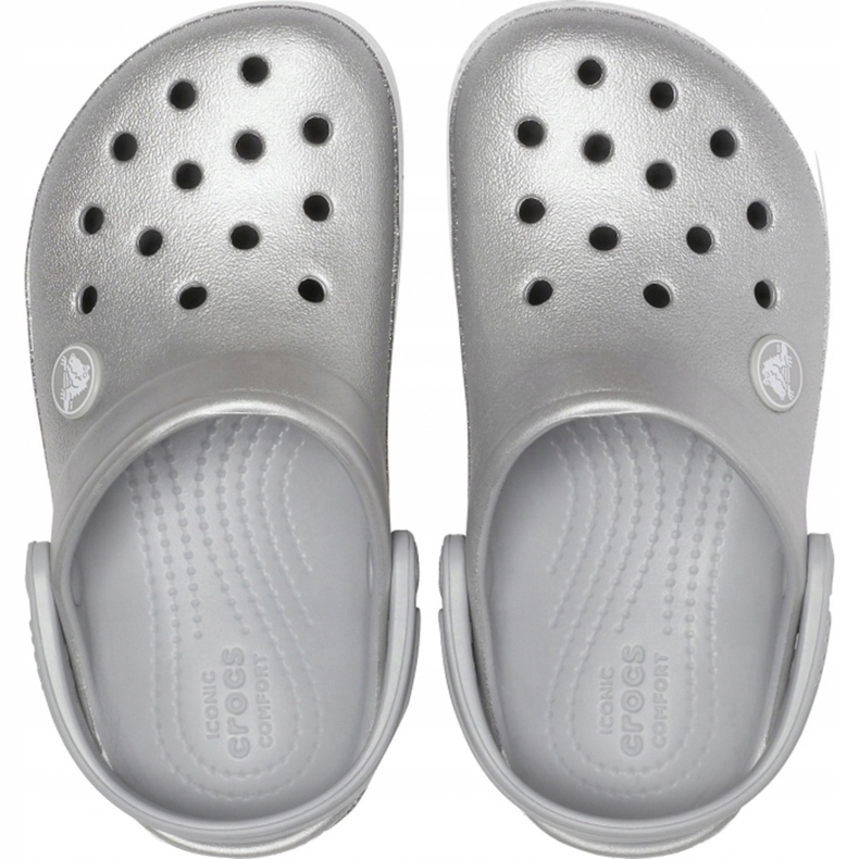 Crocs pentru copii Crocband Glitter Clog Kids argintiu 205 936 040 1