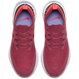 Pantofi de alergare pentru femei Nike Epic React Flyknit burgundy-orange-black AQ0070 601 roșu violet portocale multicolor 1