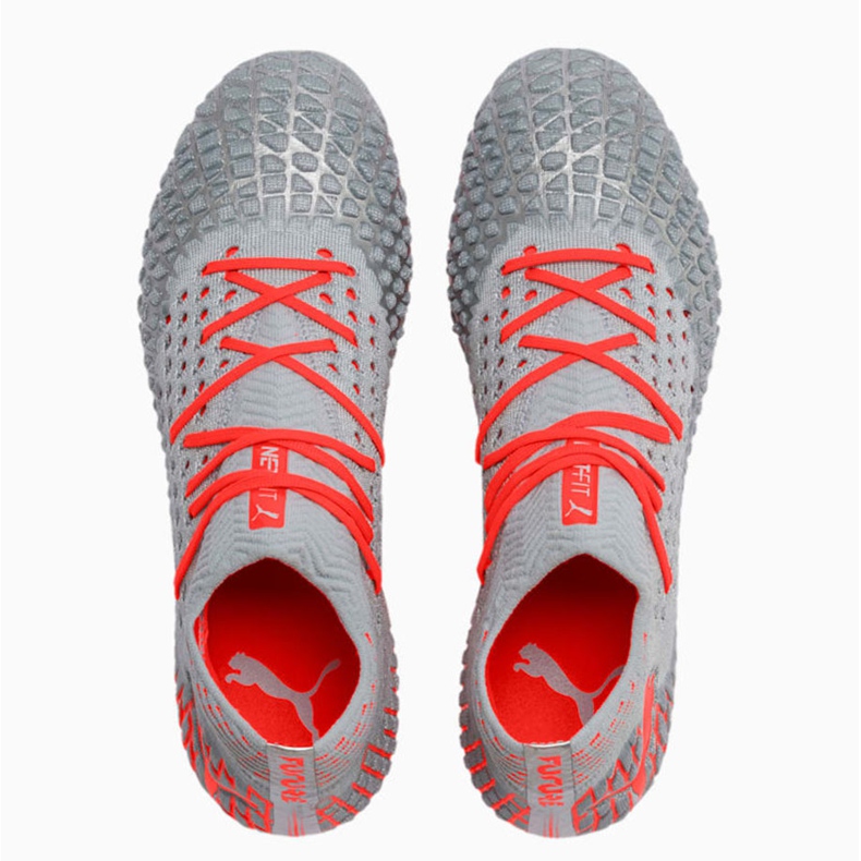 Pantofi de fotbal Puma Future 4.1 Netfit MxSG gri-portocaliu 105676 01 roșu 1