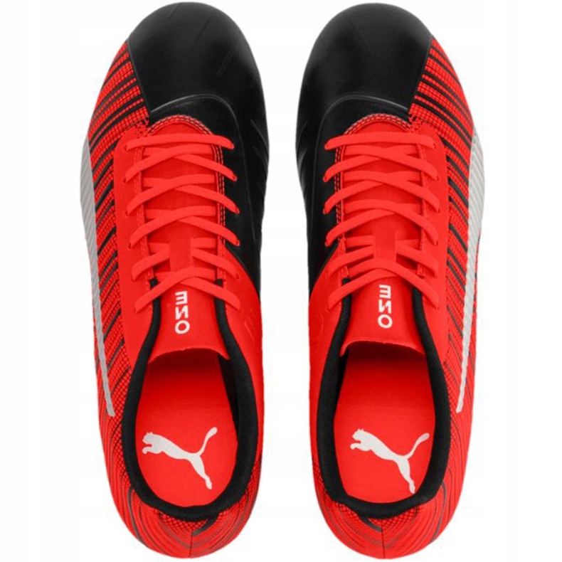 Ghete de fotbal Puma One 5.4 Fg Ag roșu-negru 105605 01 multicolor roşu 1
