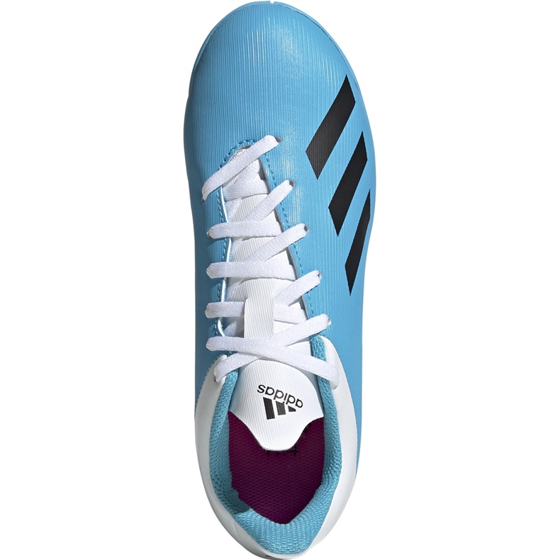 Ghete de fotbal adidas X 19.4 În albastru Junior și alb F35352 1