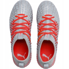 Pantofi de fotbal Puma Future 4.3 Netfit Fg Ag Junior argintiu-roșu 105693 01 multicolor gri 1