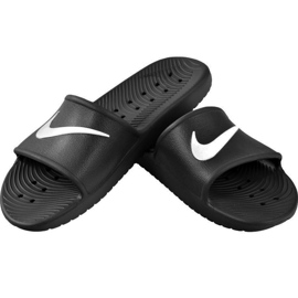 Papuci negri Nike Kawa Shower GS / PS BQ6831 001 alb negru 1
