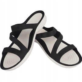 Papuci de damă Crocs Swiftwater Sandal W alb-negru 203998 066 1