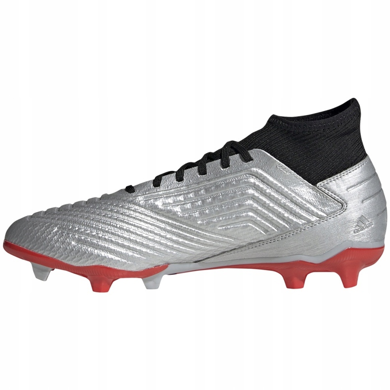 Ghete de fotbal adidas Predator 19.3 Fg argintiu F35595 roșu 1