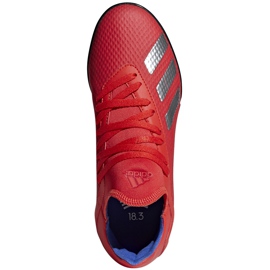 Pantofi de fotbal Adidas X 18.3 Tf Jr roșii BB9403 multicolor roșu 1