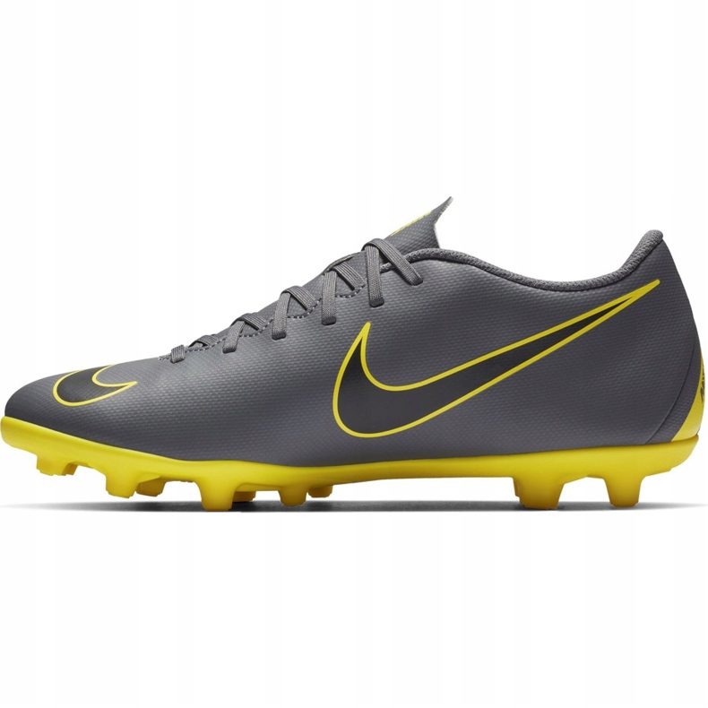 Pantofi de fotbal Nike Mercurial Vapor 12 Club Mg AH7378 070 gri, galben gri 1