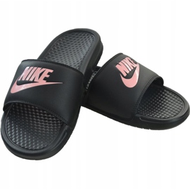 Nike Benassi Just Do It 343881 007 Slide pentru femei negru roz 1